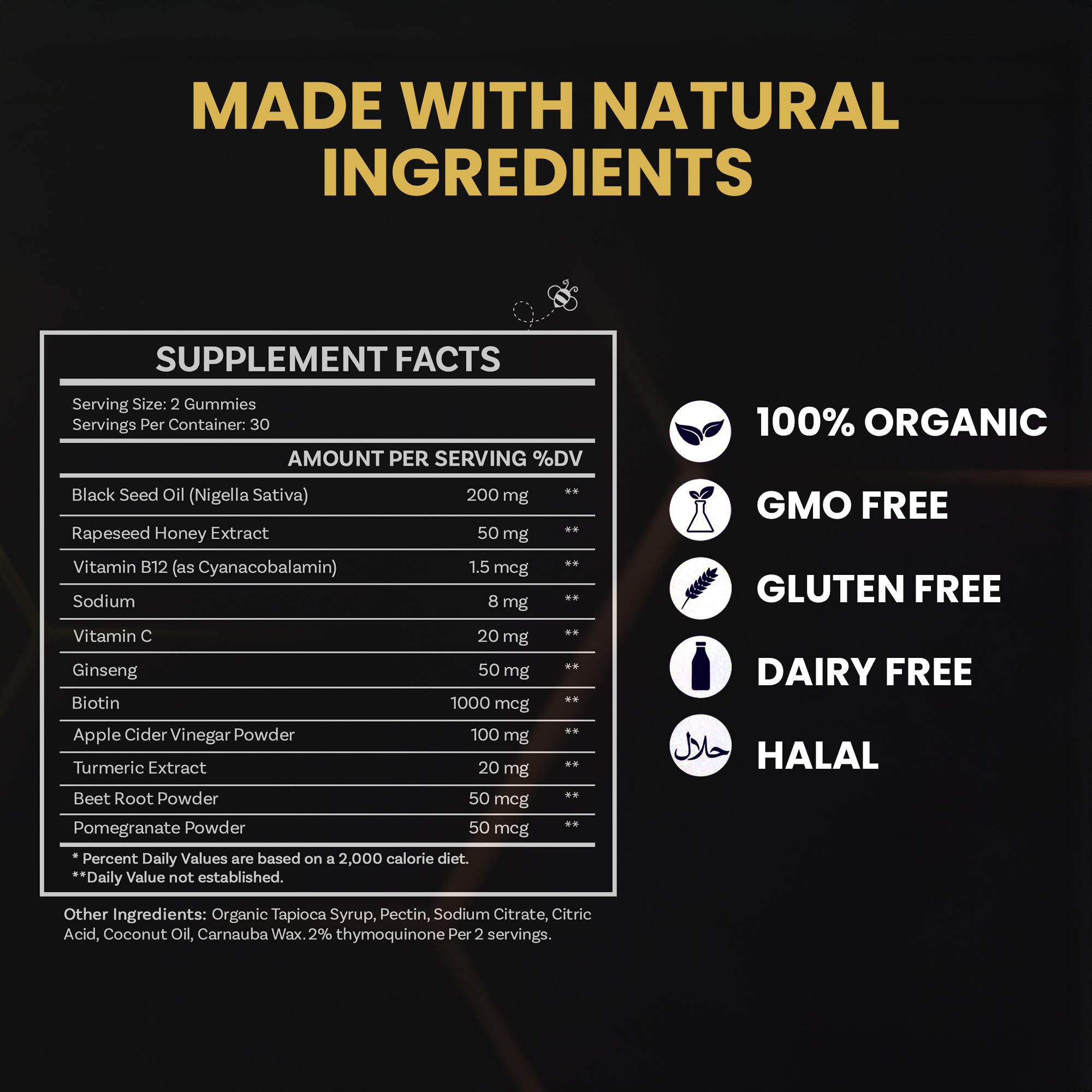 Black Seed Oil and Honey Gummies with Ginseng